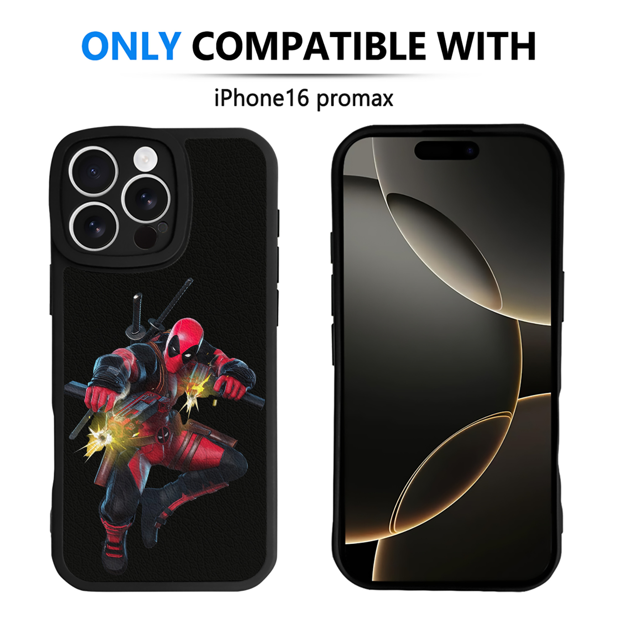 （画像用） Deadpool デッドプール 【iPhone 16シリーズ対応】シリコンスマホケース（レザー調） 材質：シリコン